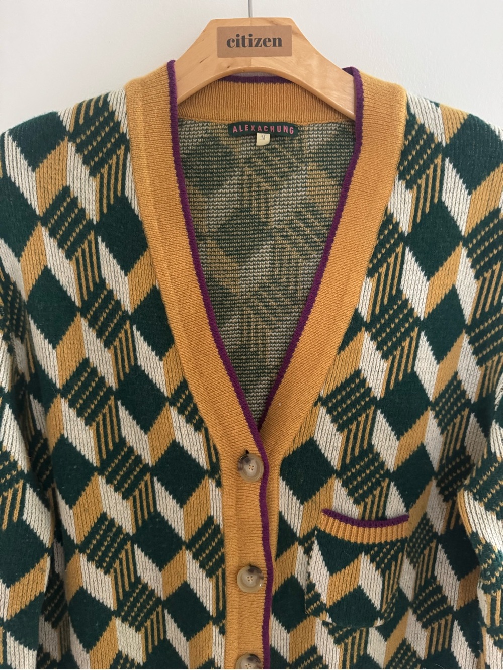 Alexa Chung Oversized Wool Eclectic Grandpa Cardigan- M - Picture 5 of 9